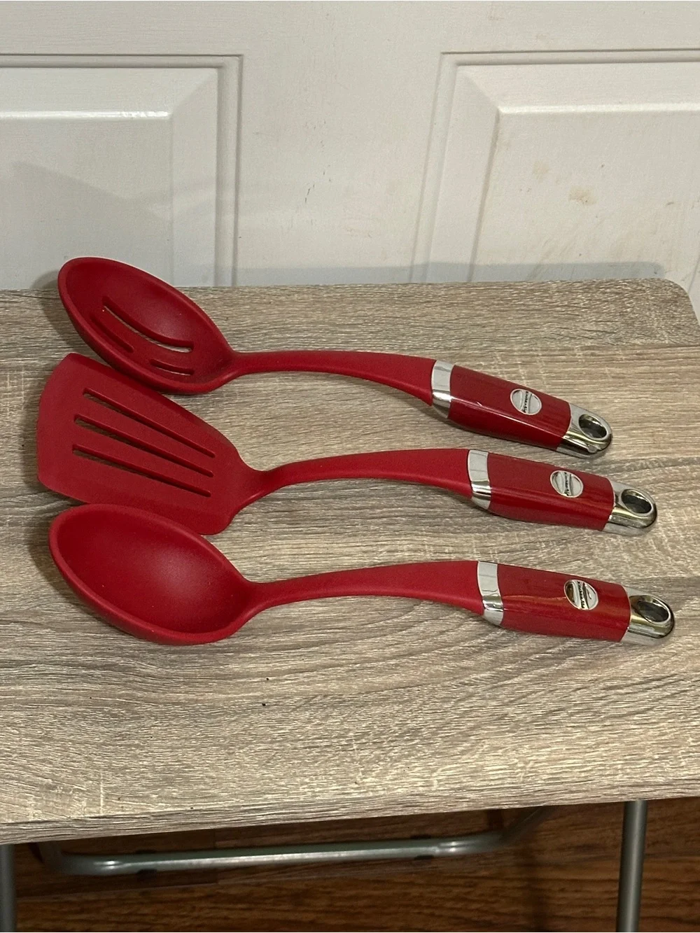 Lot Of 3 KitchenAid Kitchen Utensils Empire Red Spatula 2 Spoons Heat Safe